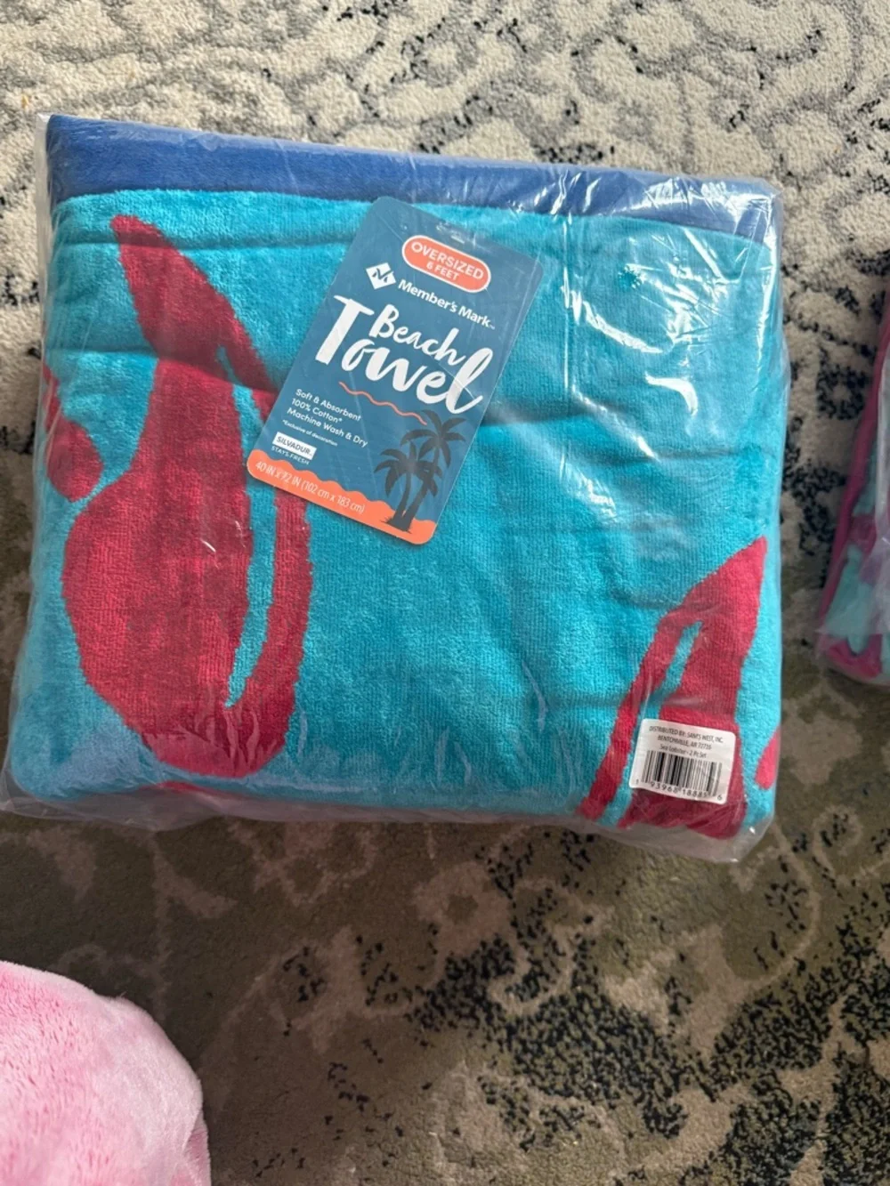 2 Lobster Beach Towel large size - 2 count